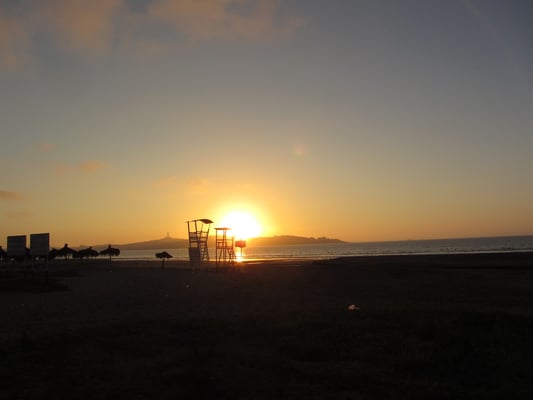 Sonnenuntergang am Strand.