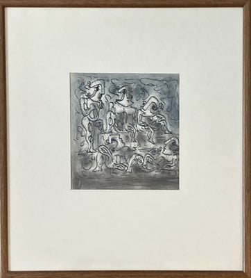 Untitled - 1991 - Drawing - Sepia, Indian ink and colored pigment on cardboard - 16х15cm 