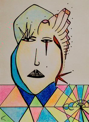 Broken - 2017 - Drawing - Pen on paper - 19x14cm 