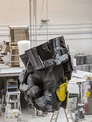 Proceso fabricación puño Kong película Godzilla y Kong: El nuevo imperio.