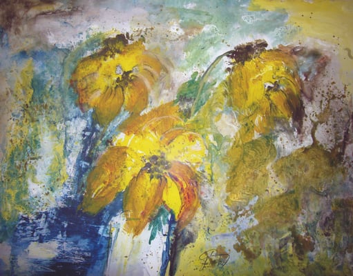 Sonnenblumen Acryl auf Papier, 50 x 65