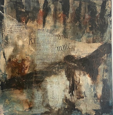 Kalligraphie Acryl auf Leinwand, 70 x 70