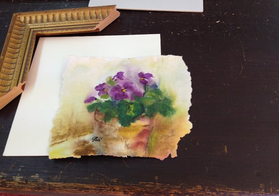 Viola Aquarell auf Papier, 30 x 20