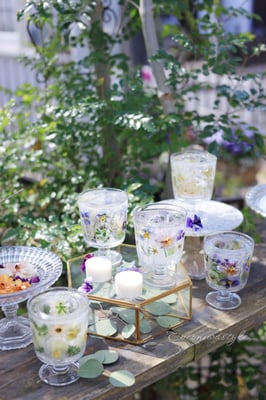 ボタニカルワークショップ　グラスキャンドルホルダー