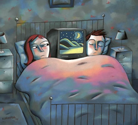 TV8. La télé dans la chambre à coucher. ©2006