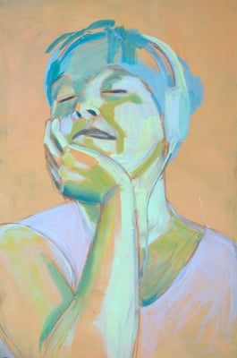 „remember there’s no heaven“, Acryl auf Leinwand - 115 x 75 cm