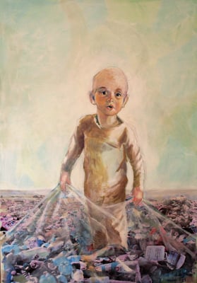 Vor uns die Sintflut - 105x74cm, Acryl auf Leinwand