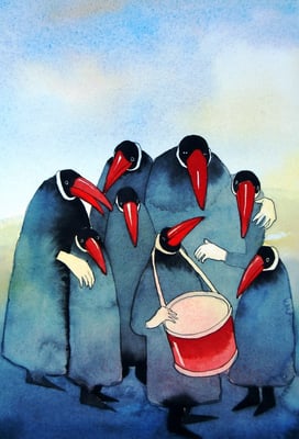 Ausstellung von von Aquarellzeichnungen zur Märchenlesung im Atelier am Schliersee