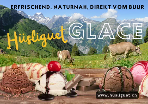 Glarner Erfrischig mit Glace direkt vom Buur