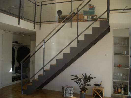 metallisch 37 Wangentreppe Glas Geländer