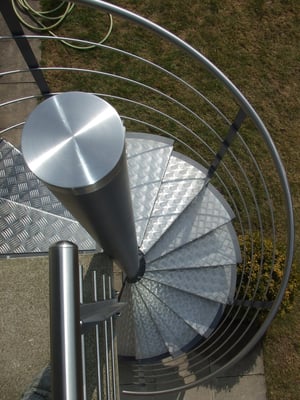 metallisch 32 Balkon Abgang Treppe mit Aluminium Stufen