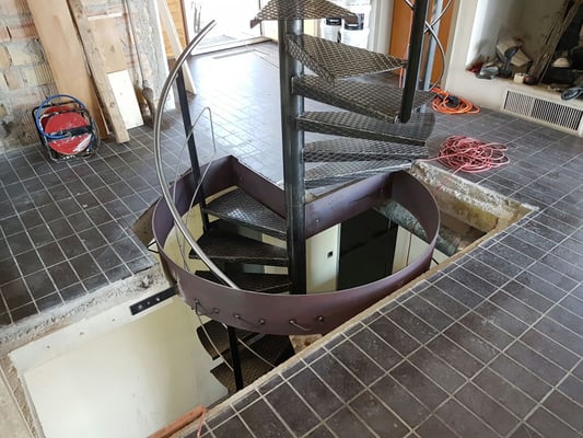 metallisch 5 Spindel Treppe 2 Stockwerke mit Zargenring zu Betonieren