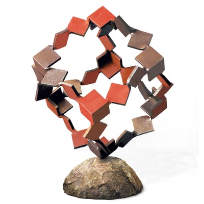 “Metamorphosis - inside out (Cube)” (M-65)   H.53x W.40x D.40cm / mild steel / 2023