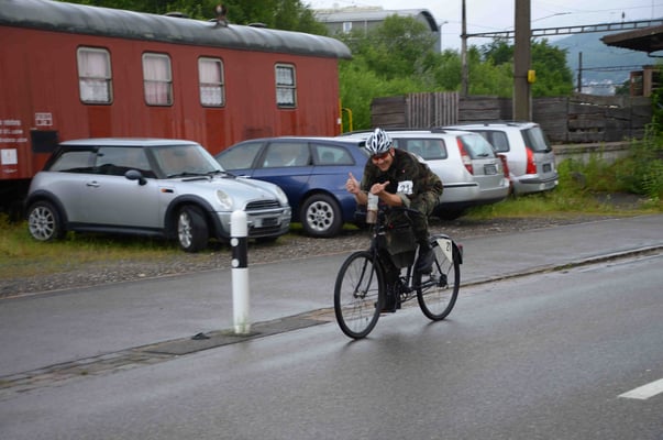 André Peter ist noch zum Scherzen aufgelegt, am Schluss Rang 18