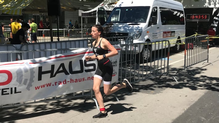 2.6.2019 - Flavia auf der Laufstrecke des swim & run in Lustenau