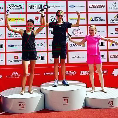 14.9.2019 - Flavia wird 2. beim Davoser Aquathlon