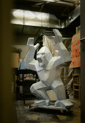 Sculptuur in werkruimte van atelier van James Chiew in Rotterdam door Jordy Leenders.