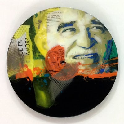 Discos de vinilo pintados en acrílico con acabado en resina / DISPONIBLE