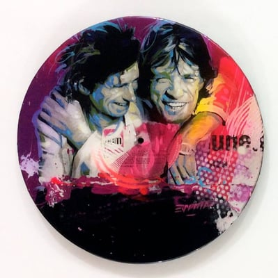 Discos de vinilo pintados en acrílico con acabado en resina / DISPONIBLE