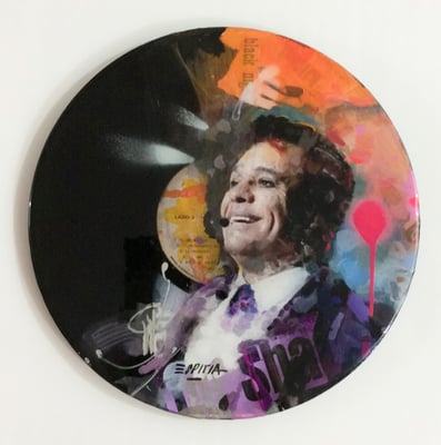 Discos de vinilo pintados en acrílico con acabado en resina / DISPONIBLE