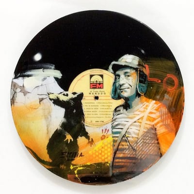 Discos de vinilo pintados en acrílico con acabado en resina / DISPONIBLE