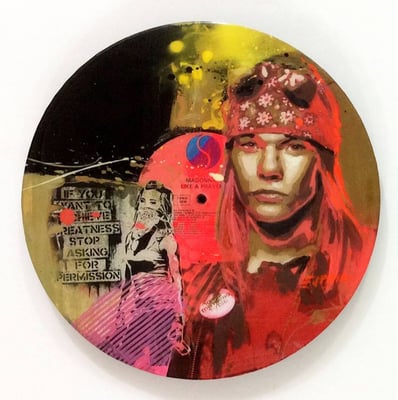 Discos de vinilo pintados en acrílico con acabado en resina / DISPONIBLE