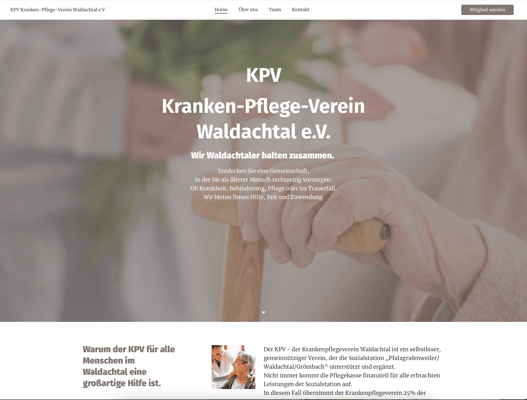 Website für Kranken-Pflege-Verein Waldachtal