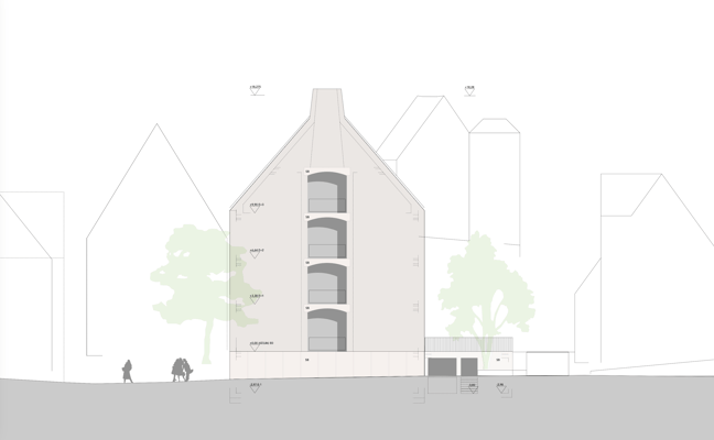 Rathaus Pfullingen, Südwestseite