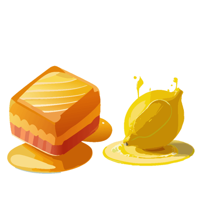 Dessin graphique d'un bonbon fait maison au Miel de Thym de Nouvelle-Zélande citronné