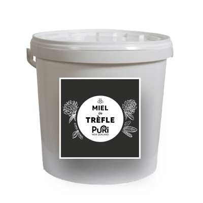 Miel de Trèfle de Nouvelle-Zélande en seaux de 10kg et texture crémeuse