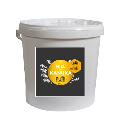 Miel de Kanuka NPA 6+ / MGO 124+ de Nouvelle-Zélande en seaux de 10kg Puri New Zealand