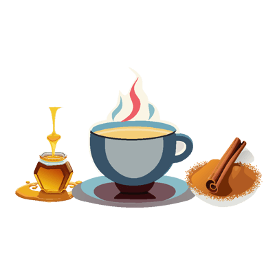 Dessin graphique d'une infusion Miel de Manuka et Cannelle