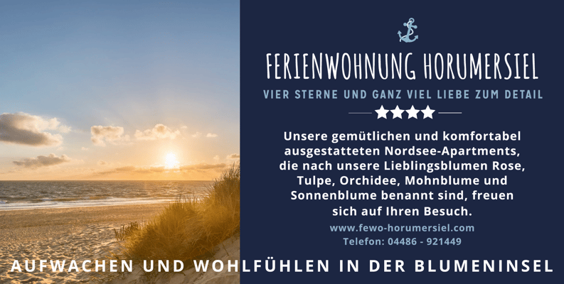 Kunde: Schildknecht / Ferienwohnung Horumersiel | Skills: Idee, Konzept, Grafik, Layout, Werbeschild
