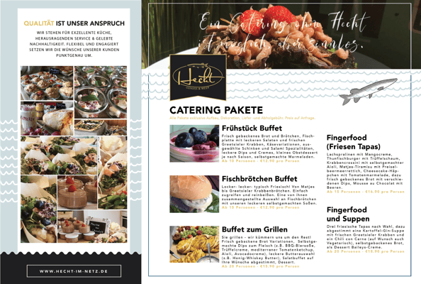 Kunde: Kristin Hecht - Häppchen & Meer | Skills: Idee, Konzept, Grafik, Layout, Illustration Flyer - Rückseite.