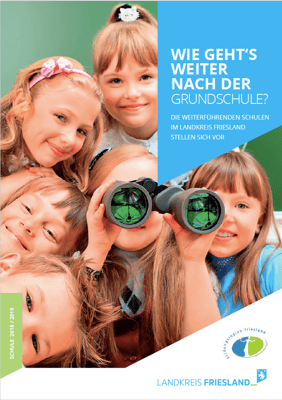 Kunde: Landkreis Friesland / Abteilung Jobcenter | Skills: Grafik, Illustration, Texteinpassung, Umsetzung Broschüre "Wie geht es weiter mit der Grundschule".