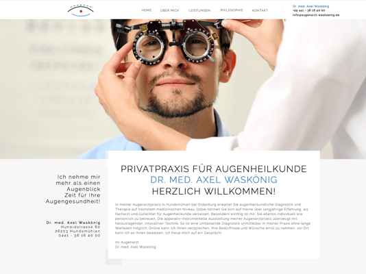 Kunde: Augenarzt Axel Waskönig Wardenburg
