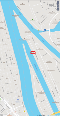 Liegeplatz in Mannheim Mühlauhafen  [© MarineTraffic]