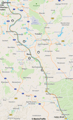 Tagesetappe Donnerstag, 15.9.2022 [© MarineTraffic]