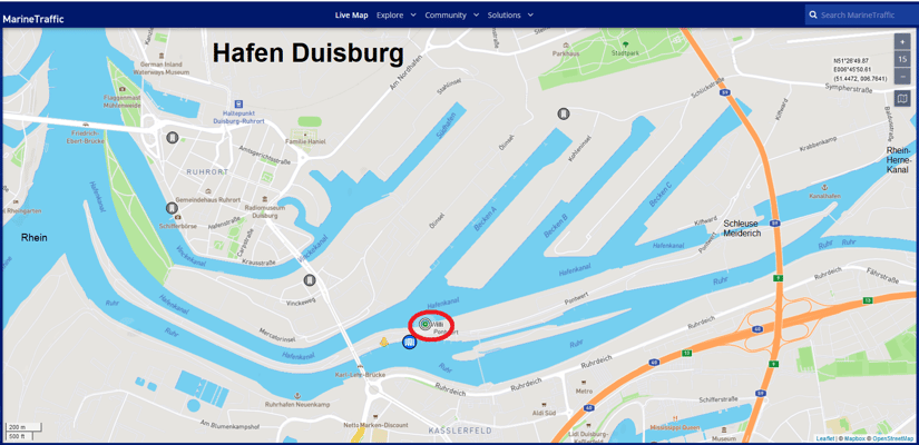 Hafen Duisburg [© MarineTraffic]