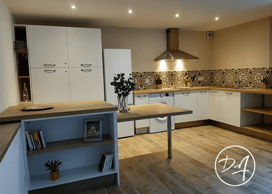 Cuisine carrelage bois - Décor Zé Âme