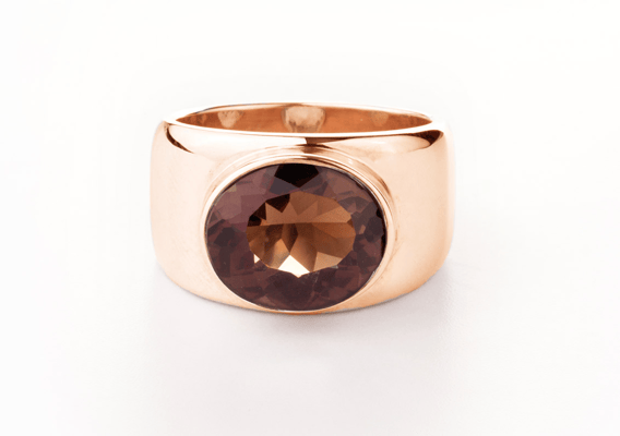 München 585 Roségold mit Rauchquarz  P.a.A.