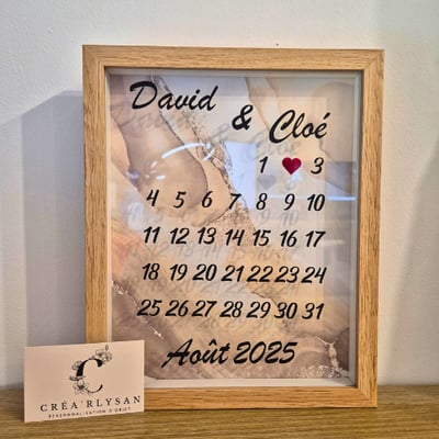 Créa'rlysan | Sandrine Gilsoul à Heyd | Création d'objets personnalisés - Cadre anniversaire de mariage