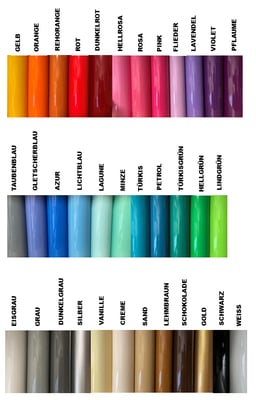 Farbauswahl für die Motive, Texte und Dekoration