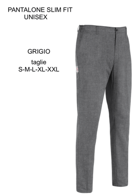 Ariell Divise da Lavoro pantalone slim grigio Egochef