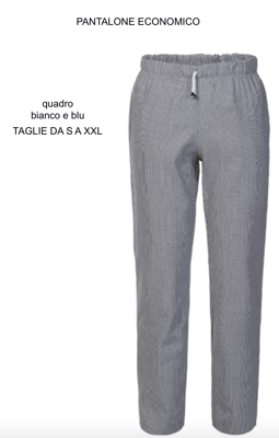 Ariell Divise da Lavoro pantalone chef economico quadretto bianco blu