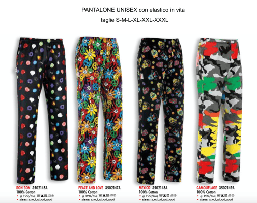 Ariell Divise da Lavoro pantalone cuoco Egochef