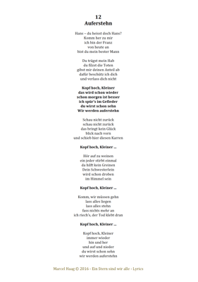 Auferstehen by Marcel Haag - Lyrics