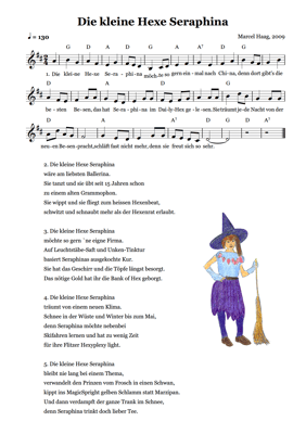 Die kleine Hexe Seraphina by Marcel Haag - Lyrics und Noten