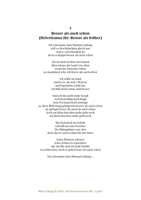 Besser als auch schon by Marcel Haag - Lyrics