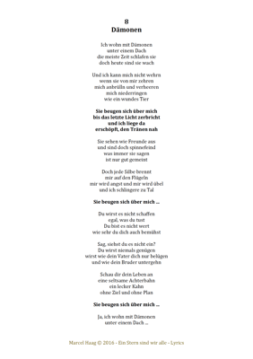 Dämonen by Marcel Haag - Lyrics